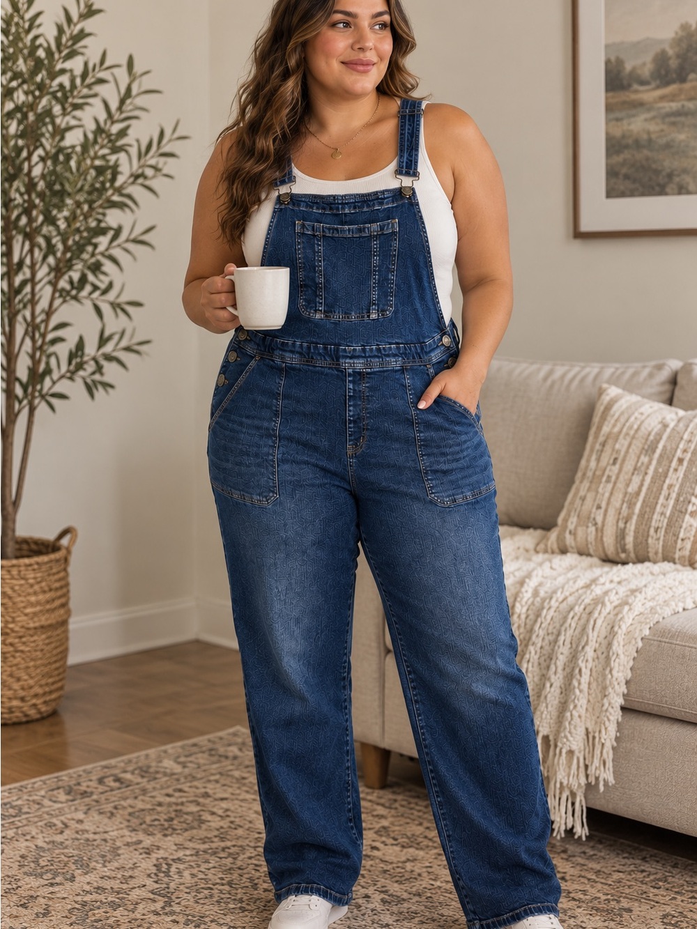 Torrid Denim Overalls Size 16R Dark Wash Stretch Straight Leg
